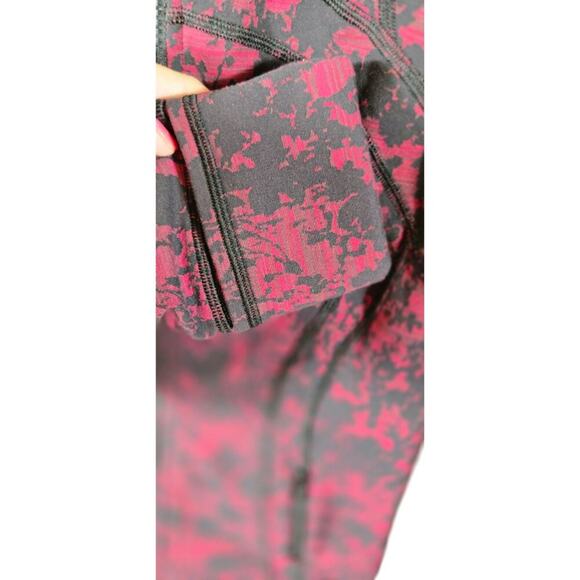 Lululemon Athletica Size 8 Activewear Jacket Full Zip Vented Back Black Burgundy - Picture 6 of 6